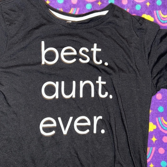 Best aunt ever short sleeve T-shirt black and white women’s size large - Picture 2 of 3